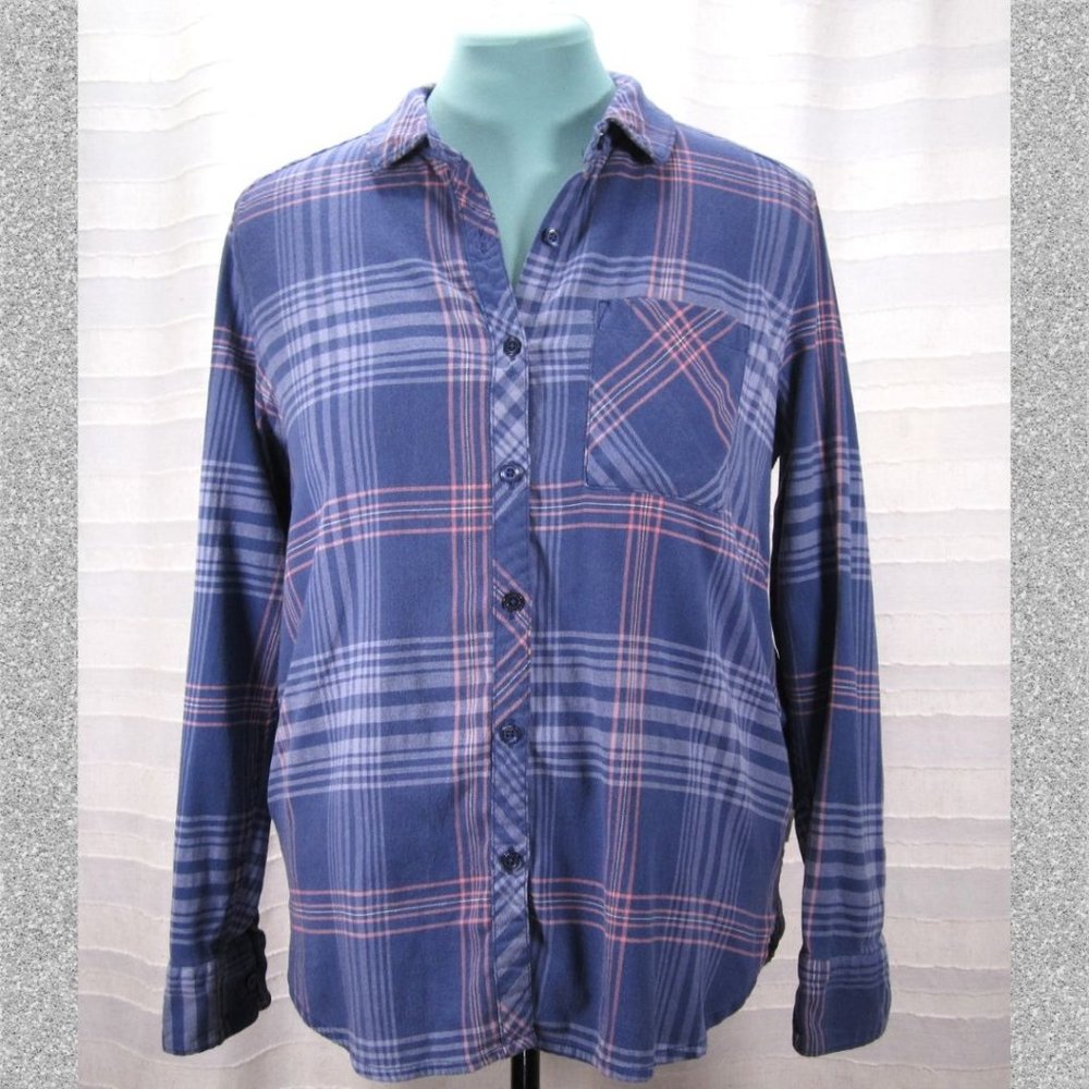 Orvis Logan Blue Pink Button Down Flannel - L